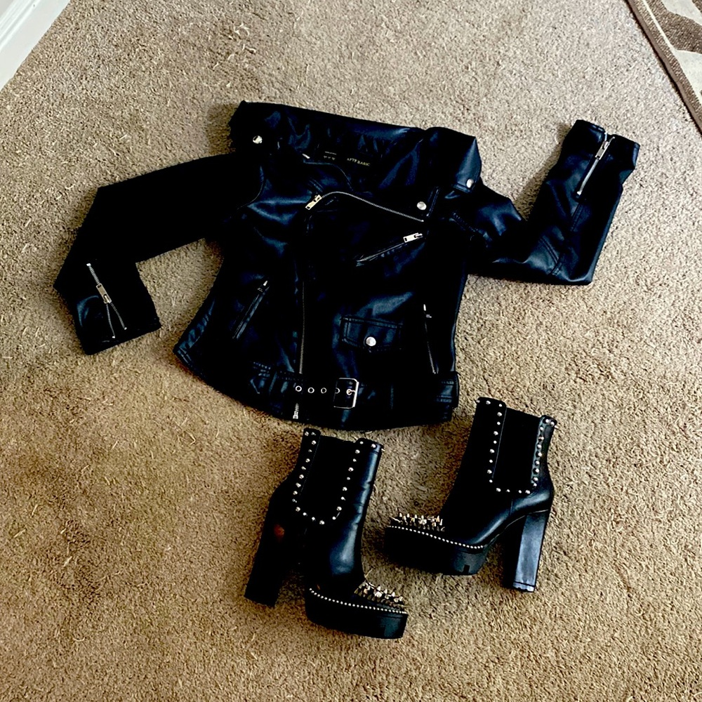 Faux Leather Motorcycle Jacket